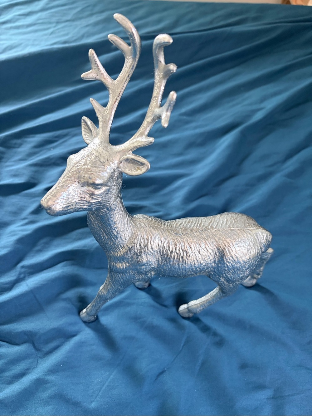 Target Holiday Shop Silver Reindeer Figurine Faux Metal Christmas Decor